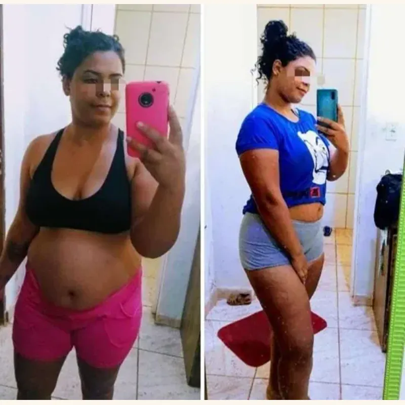 Before and after mirror selfie