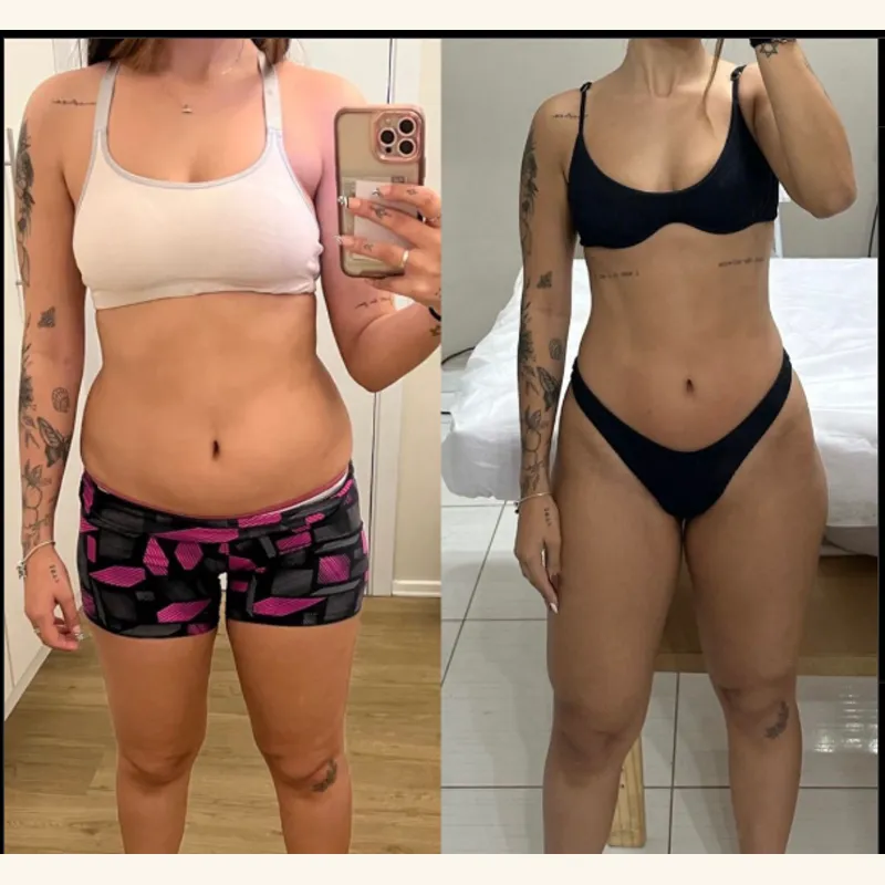 Before and after mirror selfie