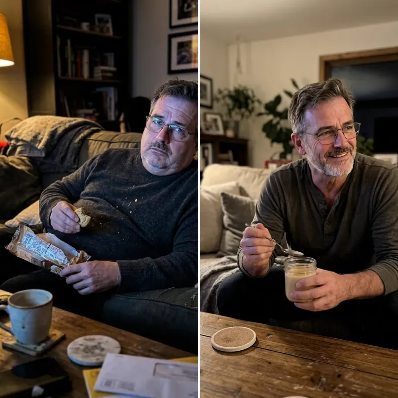 Jack before and after his Golden Day routine